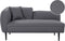 CHEVANNES - Chaise longue - Donkergrijs - Linkszijdig - Bouclé