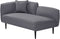 CHEVANNES - Chaise longue - Donkergrijs - Linkszijdig - Bouclé