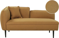 CHEVANNES - Chaise longue - Mosterdgeel - Linkszijdig - Bouclé