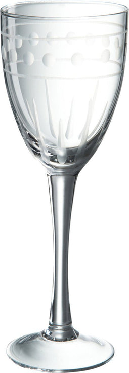 J-Line wijnglas Bolpatroon - glas - transparant - small - 4 stuks