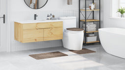 vidaXL - 3-delige - badmatset - Bruin - Polypropyleen - Antislip