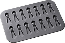 Chicago Metallic - 14 gaatjes - lepelvormige koekjesvormpan - Non-Stick - Zwart -