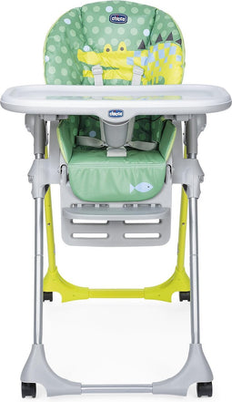 Chicco Polly Easy Kinderstoel - Inklapbare baby eetstoel - Met stoelverkleiner - Hoogte verstelbaar - Crocodille