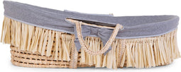 CHILDHOME Mozesmand raffia met matras en hoes grijs