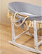 CHILDHOME Mozesmand raffia met matras en hoes grijs