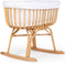Childhome - Rattan wieg met schommelpoten - Wiegstoel baby - Inclusief matras en hoes - Ecru - 90 x 70 x 71 cm - Tot 9kg
