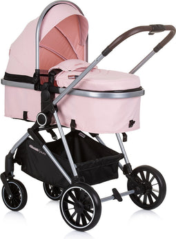 Chipolino Aura Opvouwbare Kinderwagen 3 in 1 - Met Luiertas - Flamingo