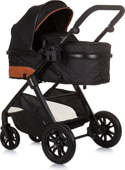 Chipolino Harmony Opvouwbare 3-in-1 Kinderwagen Met Luiertas Obsidian