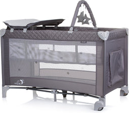 Chipolino Luna Opvouwbaar Campingbedje Met Aankleedkussen Ash Grey