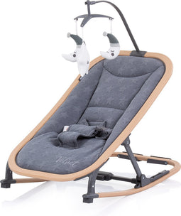 Chipolino Velvet Opvouwbare Wipstoel Met Mobiel Graphite Wood