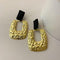 Chique Gouden Oorbellen - 14 Karaats Verguld met Smash Metalen Elementen, Hypoallergeen - 5,5x3,2cm
