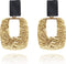 Chique Gouden Oorbellen - 14 Karaats Verguld met Smash Metalen Elementen, Hypoallergeen - 5,5x3,2cm