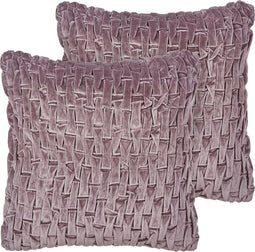 CHIRITA - Sierkussen set van 2 - Paars - 45 x 45 cm - Fluweel