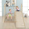 Coast 4-in-1 Montessori Klimrek - Indoor Speeltuin - Babyschommel Klimladder Klimhelling - Naturel - 185 x 120 x 115 cm