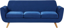 BERNES - Driezitsbank - Blauw - Fluweel