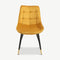 Chloé Dining Chair, Yellow Velvet & Black legs