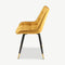 Chloé Dining Chair, Yellow Velvet & Black legs