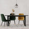 Chloé Dining Chair, Yellow Velvet & Black legs