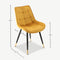 Chloé Dining Chair, Yellow Velvet & Black legs