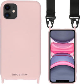 iMoshion Hoesje Geschikt voor iPhone 11 Hoesje Met Koord - iMoshion Color Backcover met koord - Nylon Strap - Roze