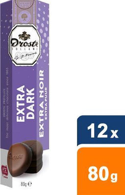 Chocolade droste pastilles extra puur 80gr | 12 stuks