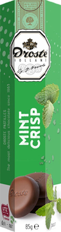 Chocolade droste pastilles puur mint crisp 85gr | 12 stuks