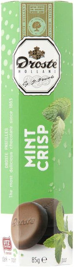 Chocolade droste pastilles puur mint crisp 85gr