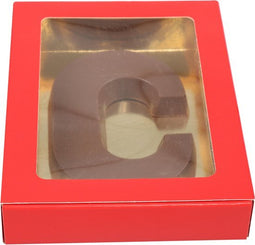 Chocoladeletter - karton - 129x89x24mm - rood - 50 stuks
