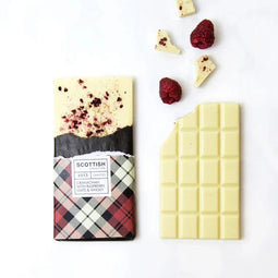 Chocoladereep Cranachan witte chocolade met frambozen, whisky en haver - 100 gram - Handmade in Scot