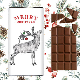 Chocoladereep Melk Merry Christmas - 100 gram - Handmade in Scotland