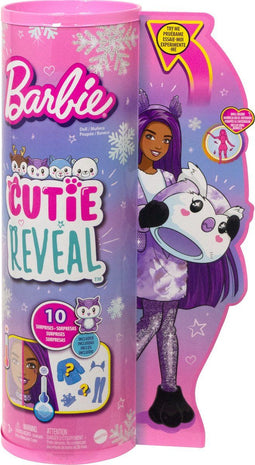 Barbie Cutie Reveal - Winter Sparkle Uil - 10 verrassingen en pluche hert (1 stuk)