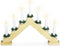 Christmas Decoration kaarsenbrug - 41 x 5 x 31 cm -hout - goud -7 leds