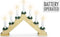 Christmas Decoration kaarsenbrug - 41 x 5 x 31 cm -hout - goud -7 leds