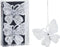 Christmas Decoration kersthangers vlinders -2x-wit glitter - 15 cm