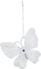 Christmas Decoration kersthangers vlinders -2x-wit glitter - 15 cm