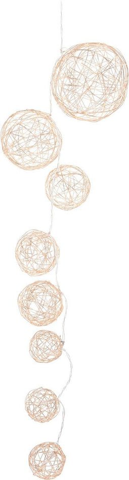 Christmas Decoration lichtsnoer - metalen draad bollen - goud - 90 cm