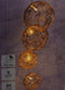 Christmas Decoration lichtsnoer - metalen draad bollen - goud - 90 cm