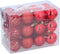 Christmas Gifst Kerstballen Set Rood - 24 Stuks Kunststof Kerstballen - Kerstversiering Ø6 cm