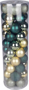Christmas Gifts Kerstballen Set Goud/Groen - 50 Stuks Kunststof Kerstballen - Kerstversiering