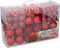 Christmas Gifts Kerstballen Set Rood - 100 Kunststof Kerstballen - Verschillende Afwerkingen - Ø 3/4/6 cm