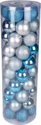 Christmas Gifts Kerstballen Set Zilver/Blauw - 50 Stuks Kunststof Kerstballen - Kerstversiering
