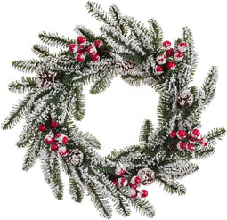 Christmas Kerstkroon Wit Rood Groen Natuurlijk Plastic Ananas 35 X 35 Cm