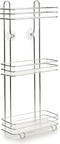Chroom doucherek/badkamerrek 3-laags met zuignappen 26 x 60 cm - Doucherekje zonder boren