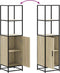 vidaXL - Hoge - kast - 35,5x35x139 - cm - bewerkt - hout - en - metaal - sonoma - eiken
