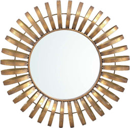 PTMD Genuvo Ronde Spiegel - 56 x 9,5 x 56 cm - Metaal - Goud