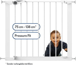 Noma Traphekje - Klembevestiging - 75 t/m 82 cm - Verstelbaar tot 138 cm - Wit