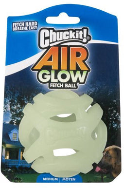 Chuckit! Air Glow Fetch Ball - Medium - Hondenspeelgoed - Hondenbal - Kauwspeelgoed - Chuckit bal - Rubberen Hondenbal - Glow in The Dark - 1 ST
