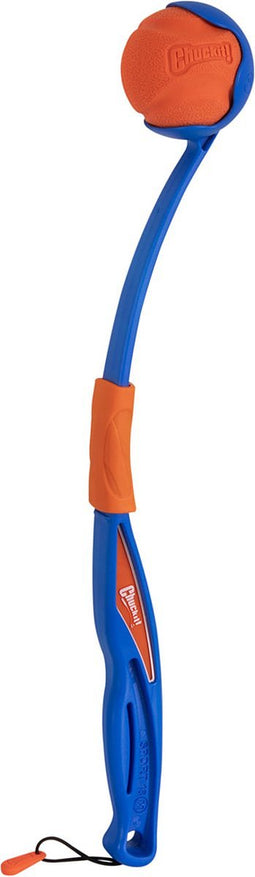 Chuckit! Fetch & Fold Mini Launcher - 26-46 cm - Ballenwerper Hond - Werpstok Inklapbaar - Inclusief rubberen bal - Blauw/Oranje