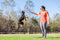 Chuckit! Fetch & Fold Mini Launcher - 26-46 cm - Ballenwerper Hond - Werpstok Inklapbaar - Inclusief rubberen bal - Blauw/Oranje