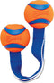 Chuckit! Ultra Duo Tug - Hondenspeelgoed - Apporteerspeelgoed - Nylon/Rubber - Medium - Ø6 cm - Blauw/Oranje